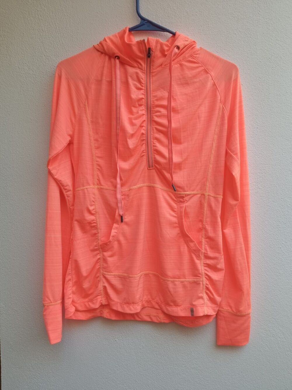 Tangerine Womens Active Pullover Shirt 1/2 Zip Orange Long Sleeve Size Small